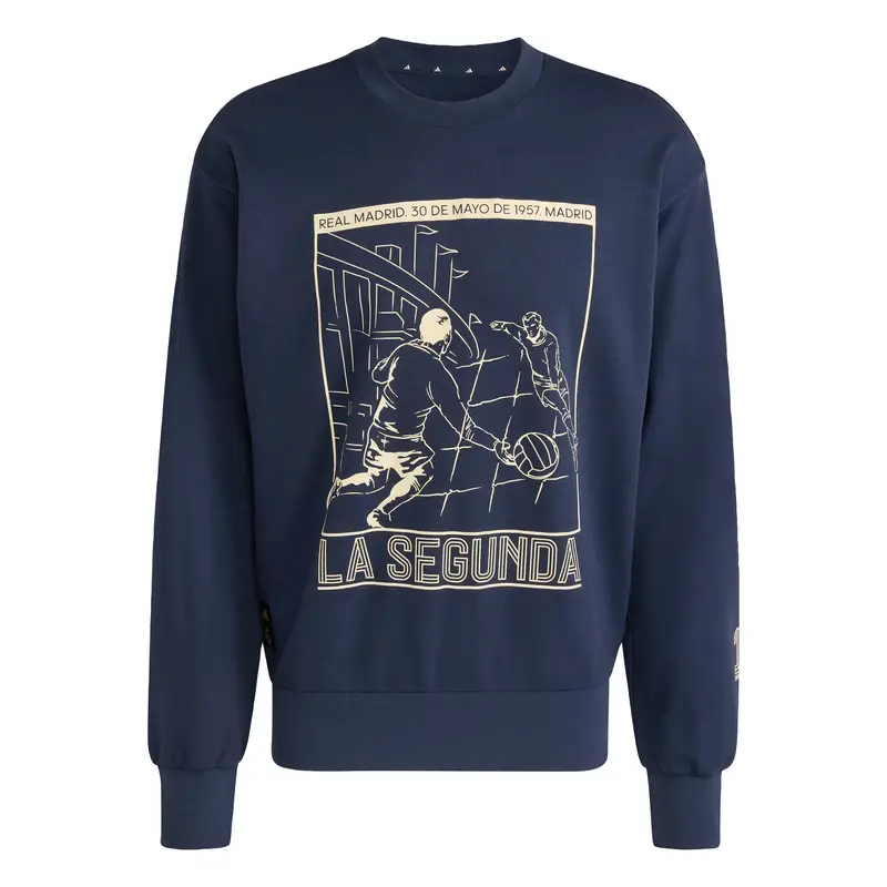 Felpa sportiva Real Madrid Heritage beige / navy miniatura 2