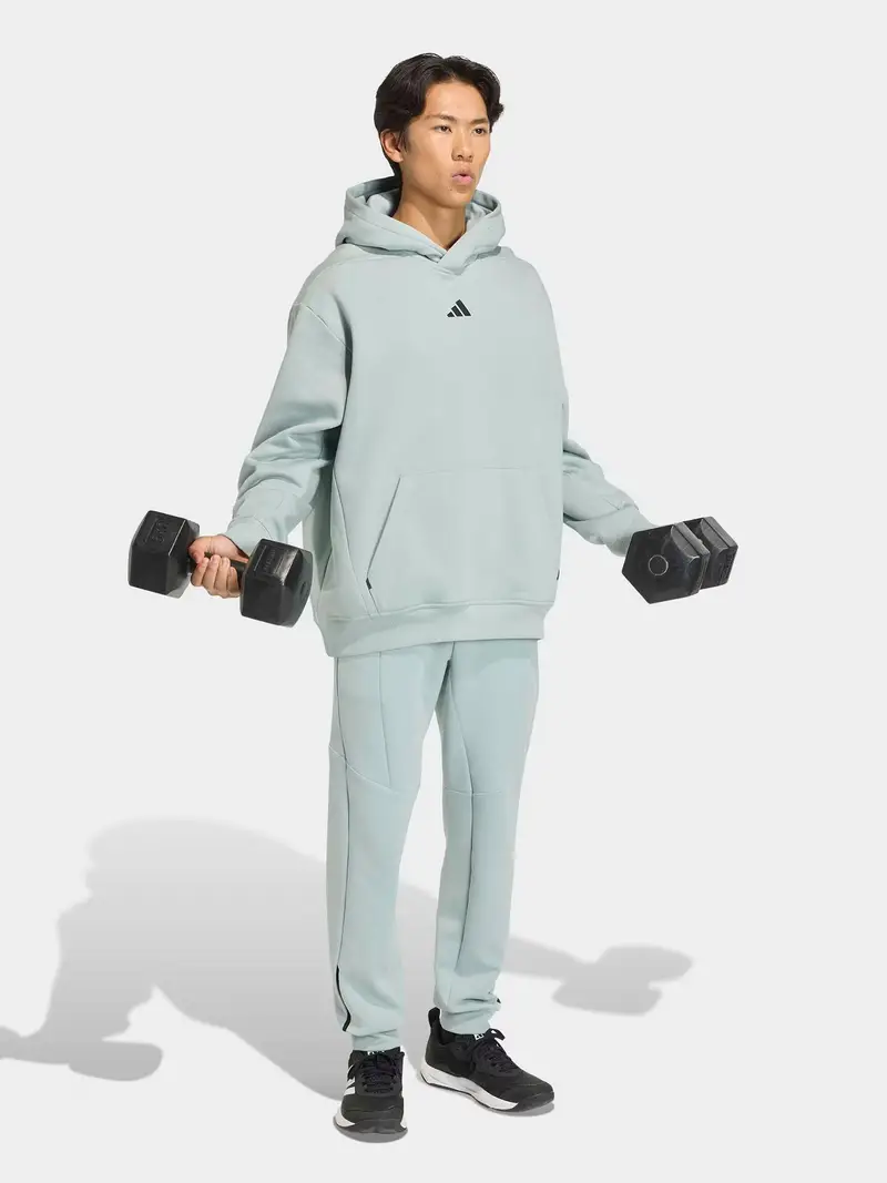 Felpa sportiva verde pastello / nero miniatura 2