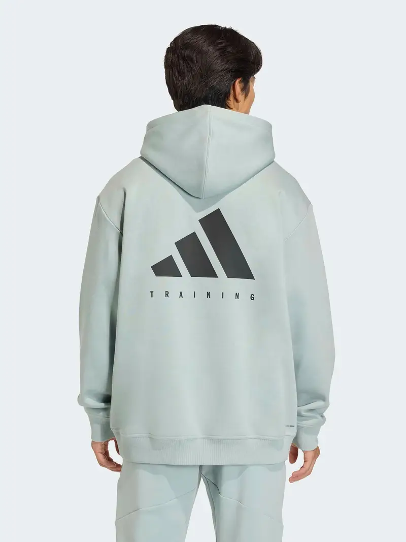 Felpa sportiva verde pastello / nero miniatura 3