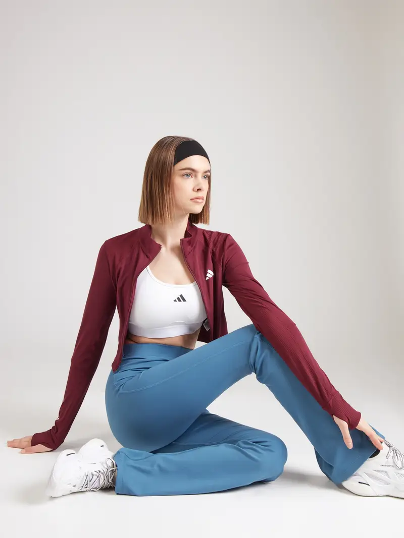 ADIDAS PERFORMANCE Giacca di felpa sportiva 'Hyperglam' rosso / bianco miniatura 3