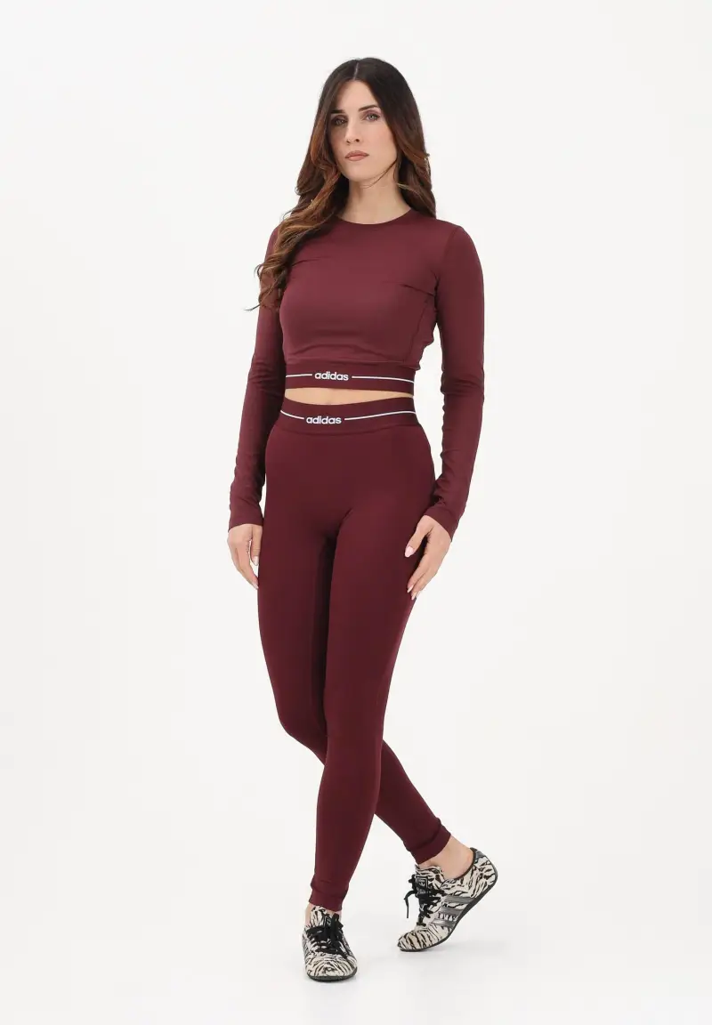 Adidas Performance Leggings Donna Bordeaux 4246224 miniatura 2