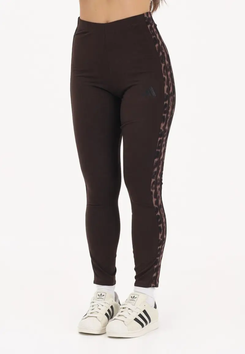 Leggings sportivo Seasonal Essentials Leopard Print marrone da donna