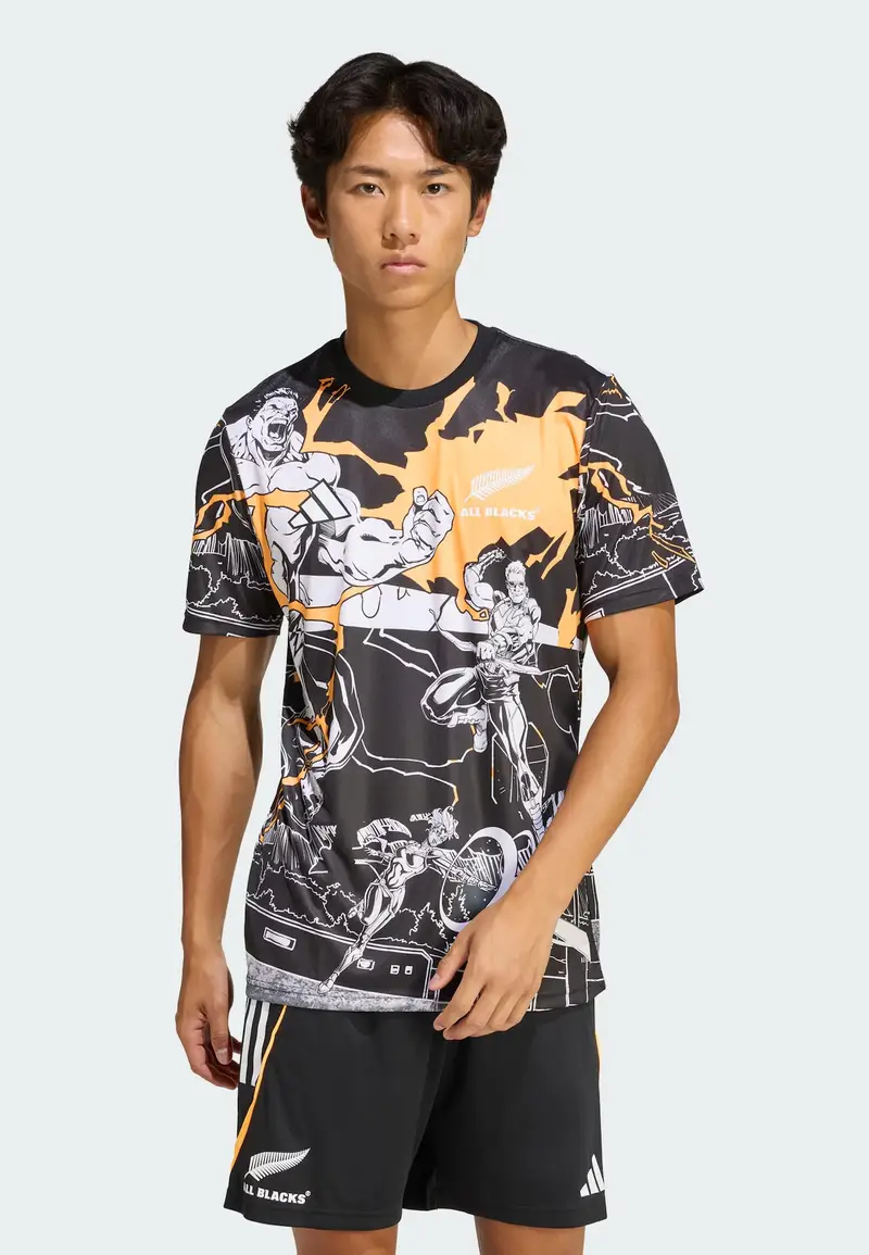 Maglia funzionale 'All Blacks Marvel Captains' grigio scuro / arancione / nero / offwhite miniatura 3