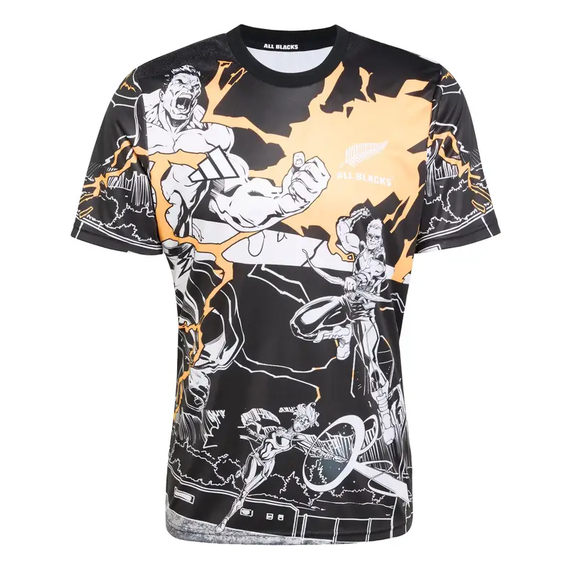 Maglia funzionale 'All Blacks Marvel Captains' grigio scuro / arancione / nero / offwhite