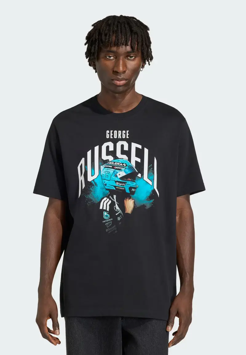 Maglia funzionale Mercedes - AMG Petronas Formula 1 Team George Russell beige / azzurro / nero / bianco miniatura 2