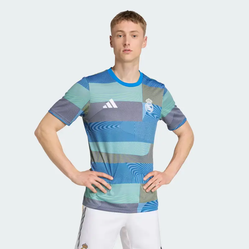 Maglia funzionale 'Real Madrid Prematch 2025/2026' azzurro / grigio / verde chiaro / bianco miniatura 2