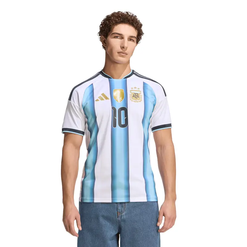 Maglia trikot 'Argentinen 26 Messi Replica' blu cielo / giallo oro / bianco miniatura 2