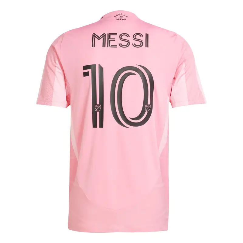 Maglia trikot Inter Miami CF Messi Home rosa / rosa chiaro / nero miniatura 3