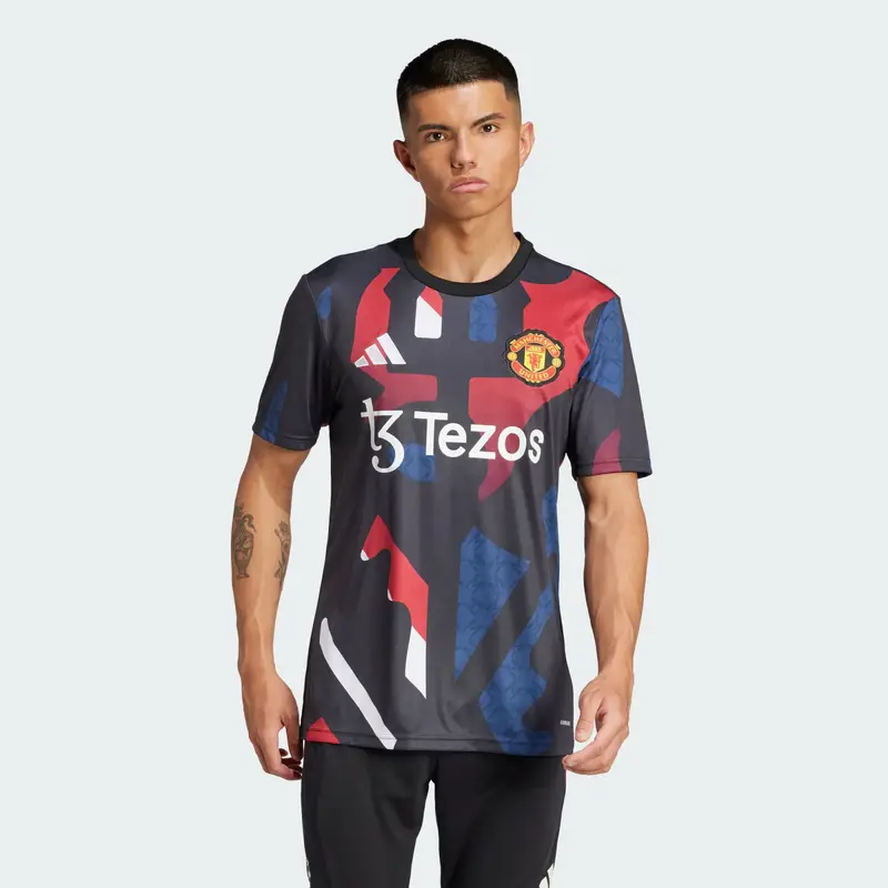 Maglia trikot Manchester United 24/25 Pre-Match blu scuro / rosso / nero / bianco miniatura 2