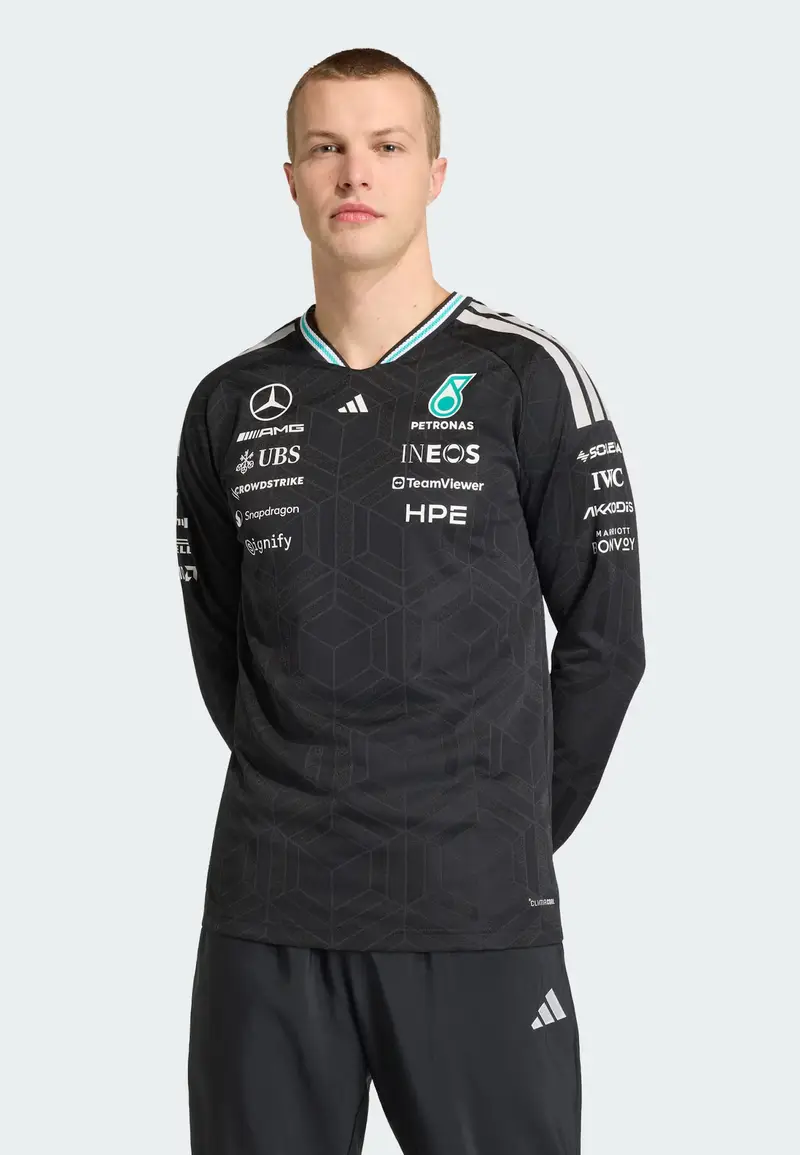Maglia trikot Mercedes - Amg Petronas Formula 1 Team Authentic nero / bianco miniatura 2