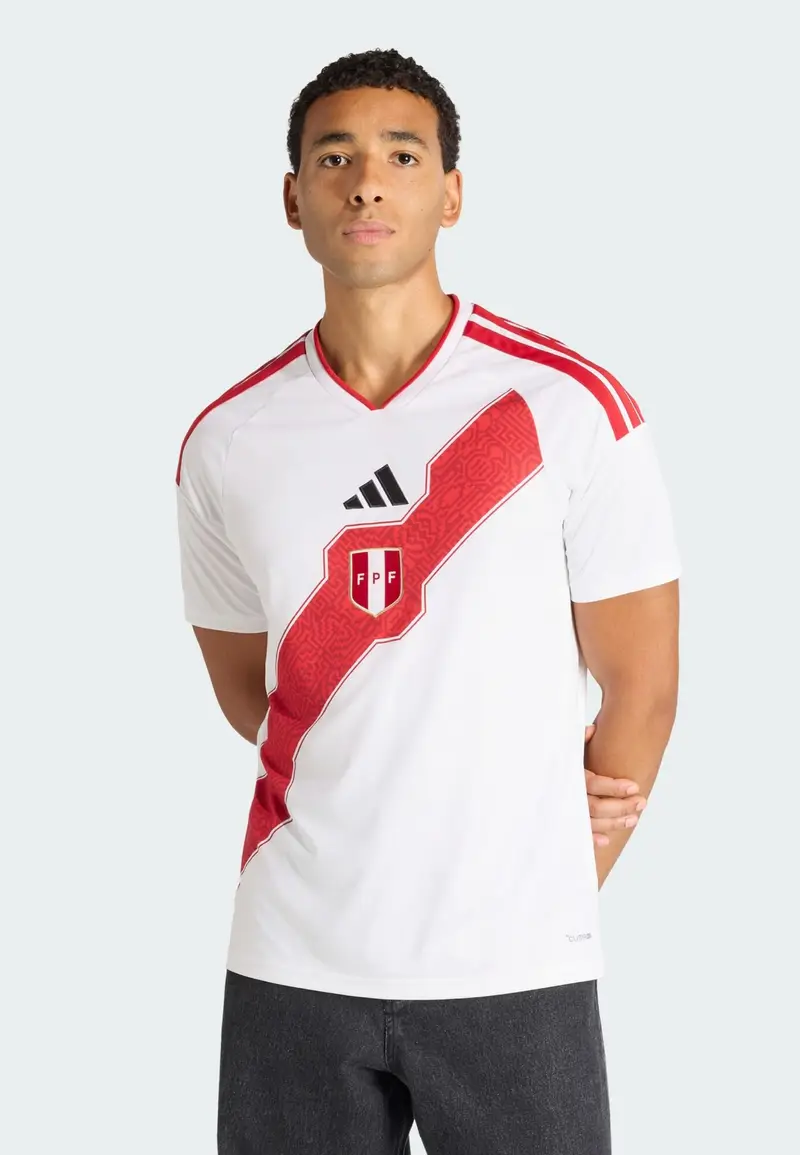 Adidas Performance Maglia trikot Peru 26 rosso, nero e bianco miniatura 3