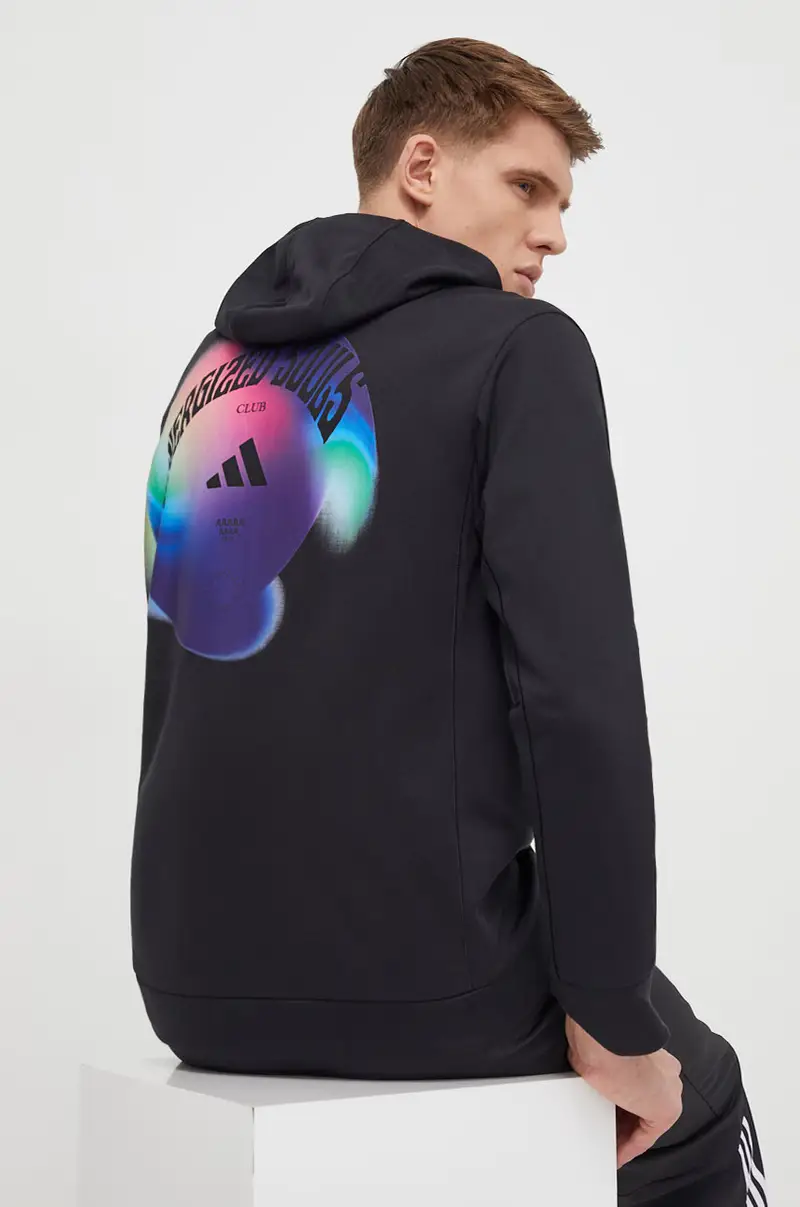 maglietta da trekking colore nero con cappuccio IR9527