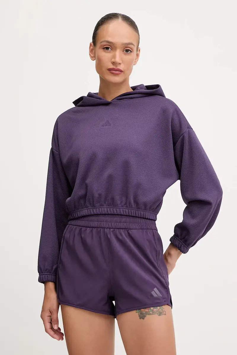 maglietta da trekking Cover-up donna colore violetto con cappuccio JY2667
