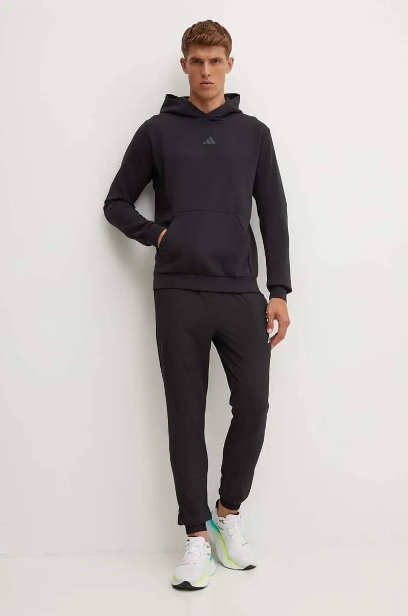 maglietta da trekking Designed for Training colore nero con cappuccio IY1119 miniatura 2