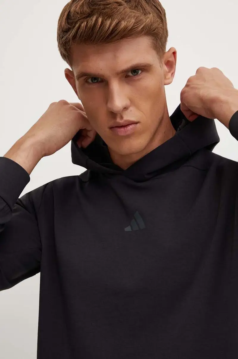 maglietta da trekking Designed for Training colore nero con cappuccio IY1119 miniatura 4