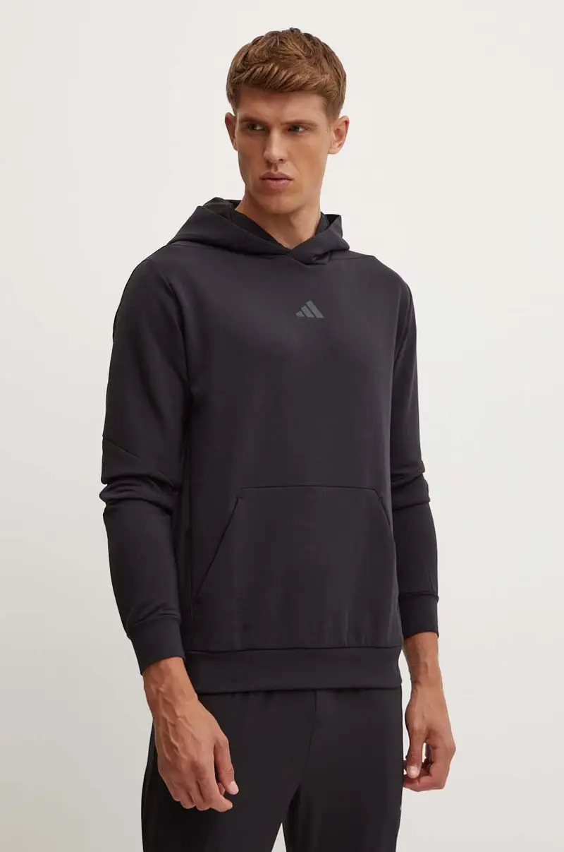 maglietta da trekking Designed for Training colore nero con cappuccio IY1119