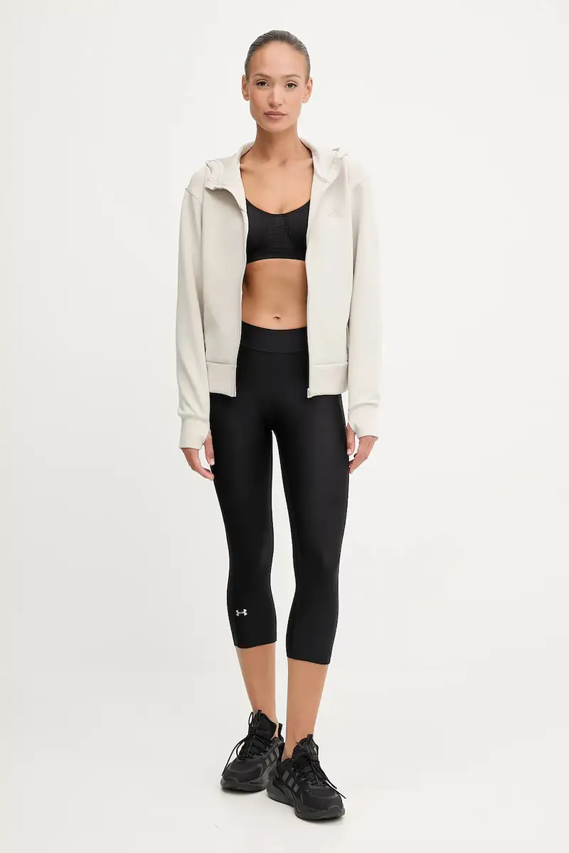 maglietta da trekking Designed for Training donna colore beige con cappuccio JX7318 miniatura 2