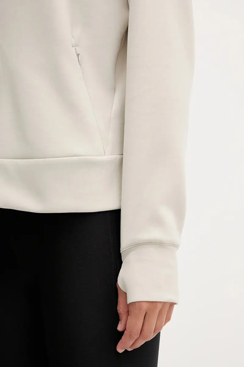 maglietta da trekking Designed for Training donna colore beige con cappuccio JX7318 miniatura 5