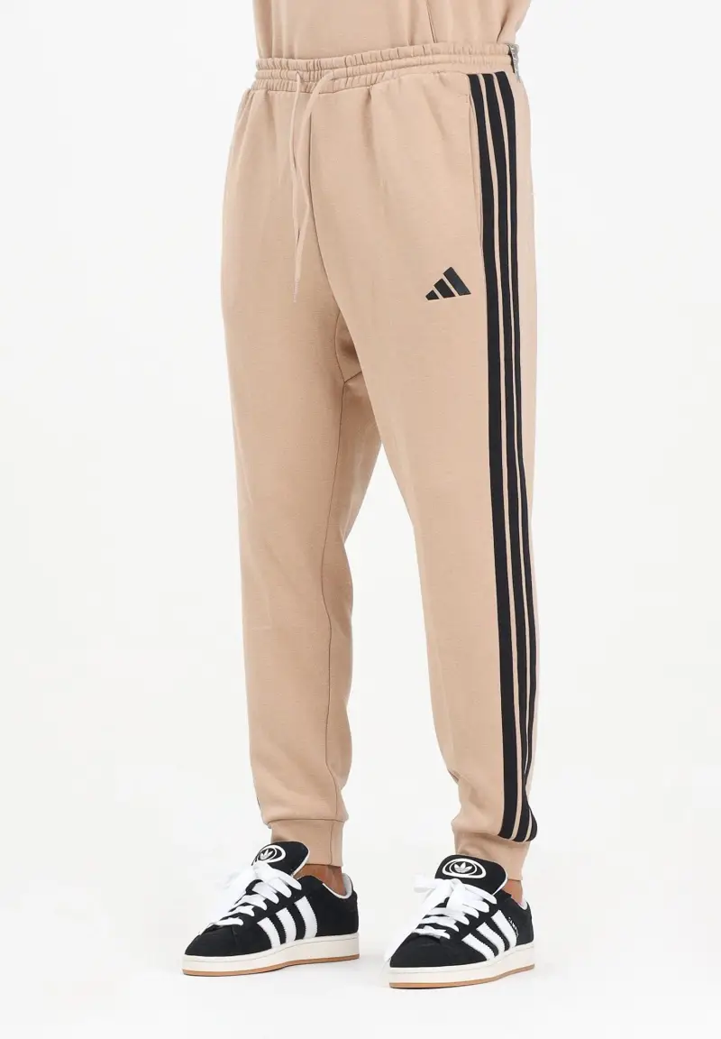 Pantalone sportivo Essentials 3-Stripes Fleece beige da uomo