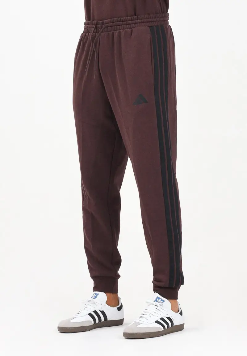 Pantalone sportivo Essentials 3-Stripes Fleece marrone da uomo