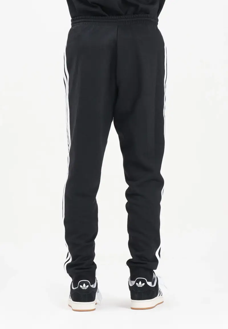 Pantalone sportivo Essentials 3-Stripes Fleece nero da uomo miniatura 3