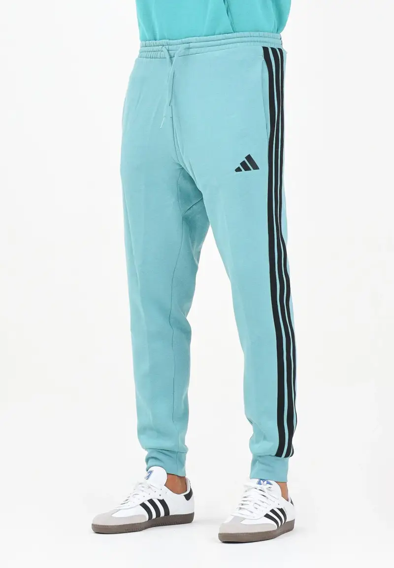 Pantalone sportivo Essentials 3-Stripes Fleece turchese da uomo