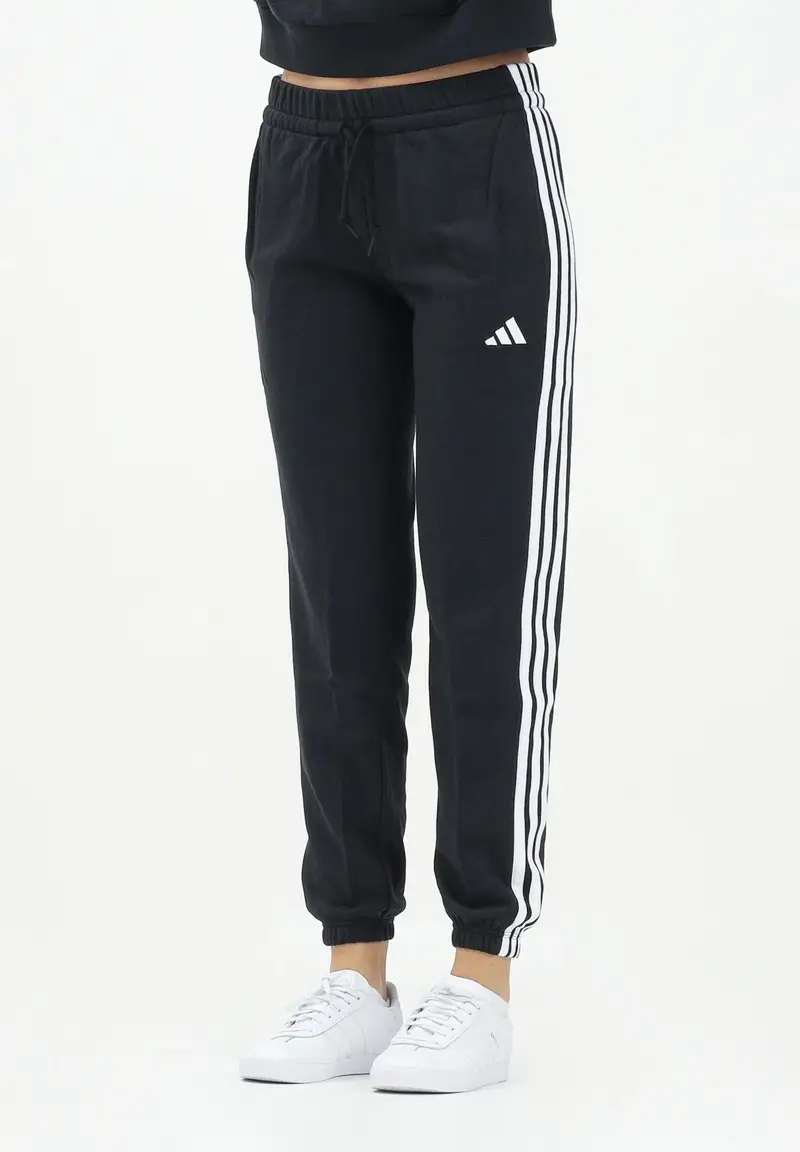 ADIDAS PERFORMANCE Pantalone sportivo Essentials 3-Stripes French Terry Cuffed nero da donna