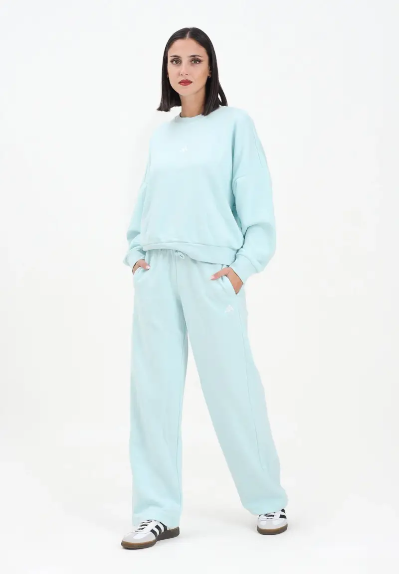 Pantalone sportivo Essentials Small Logo Feel Cozy Open-Hem turchese da donna miniatura 2