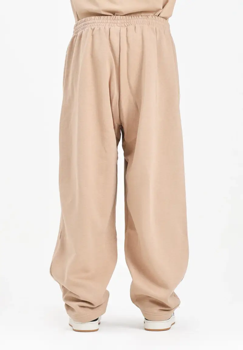 Pantalone sportivo Essentials Wide Leg 3 Bar Logo beige da uomo miniatura 3