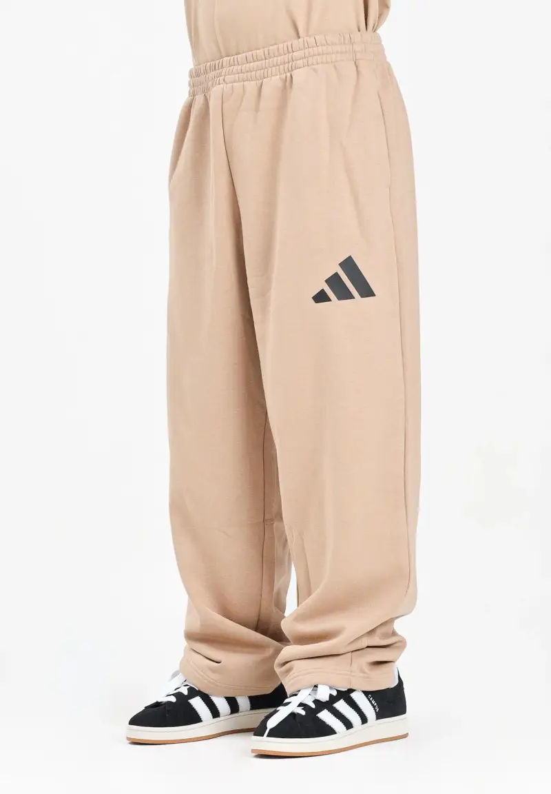 Pantalone sportivo Essentials Wide Leg 3 Bar Logo beige da uomo