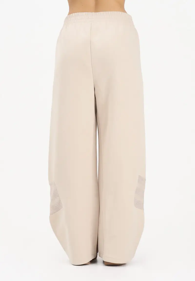 Pantalone sportivo Future Icons Three Stripes Open-Hem beige da donna miniatura 3