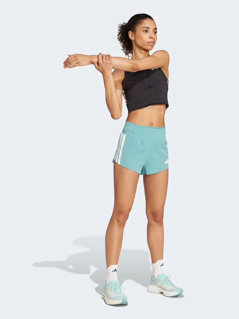 Pantaloni sportivi Adizero acqua / verde chiaro / bianco miniatura 2