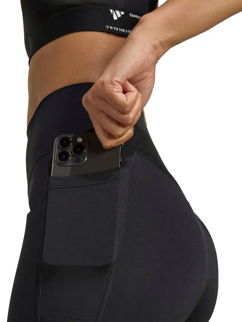 ADIDAS PERFORMANCE Pantaloni sportivi 'Optime Essentials' nero / bianco miniatura 3