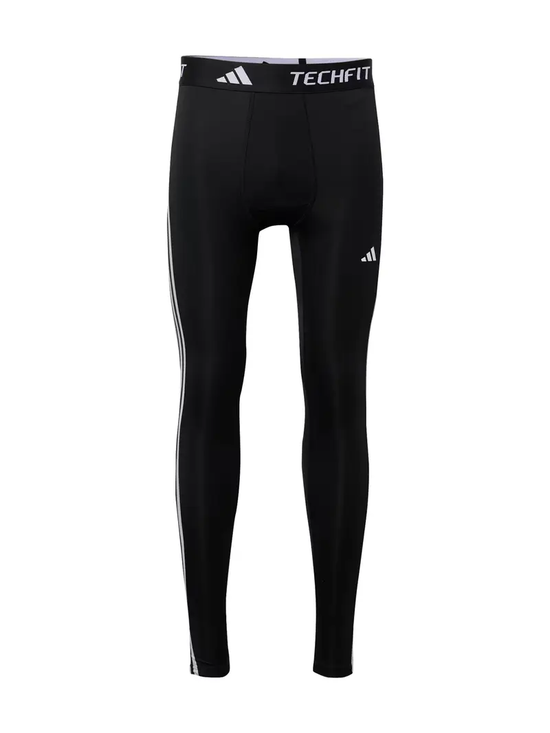 Pantaloni sportivi TECHFIT Compression Training 3-Stripes Long nero / offwhite
