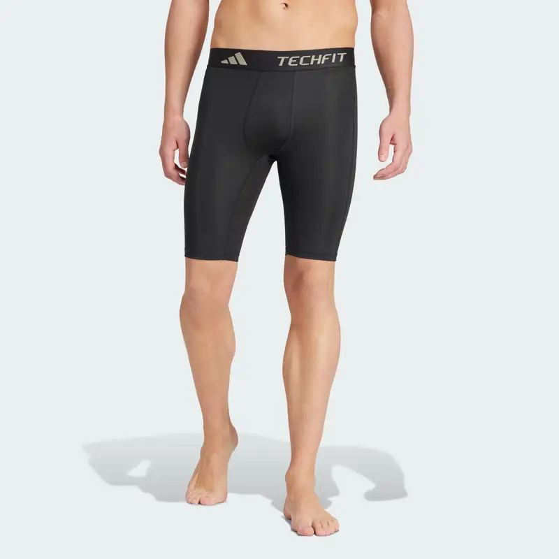 Pantaloni sportivi TECHFIT Compression Training Short greige / nero miniatura 2
