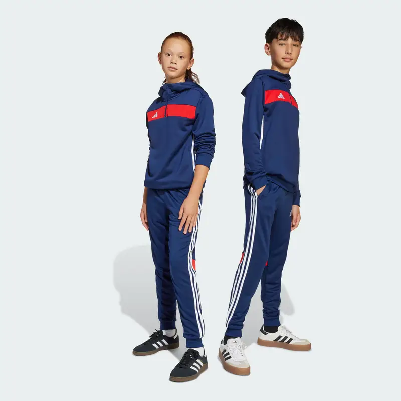 Pantaloni sportivi 'Tiro 25 Essentials' blu scuro / rosso sangue / bianco miniatura 3