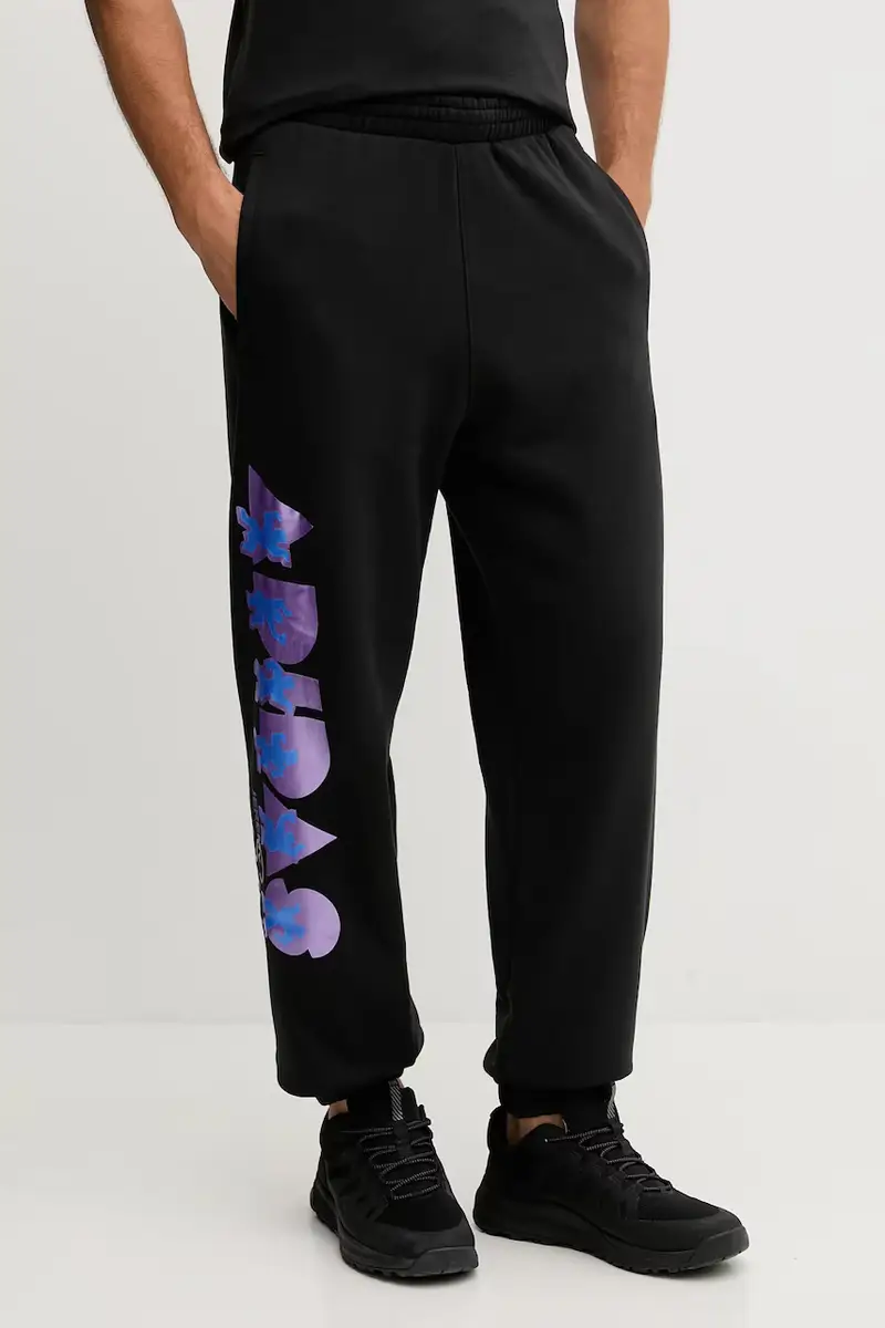 pantaloni tuta di cotone PRIDE uomo colore nero JL7626