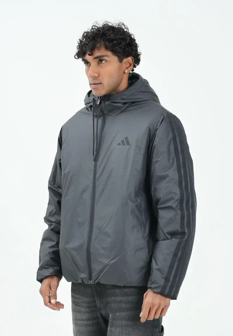 Piumino Essentials 3-Stripes nero da uomo