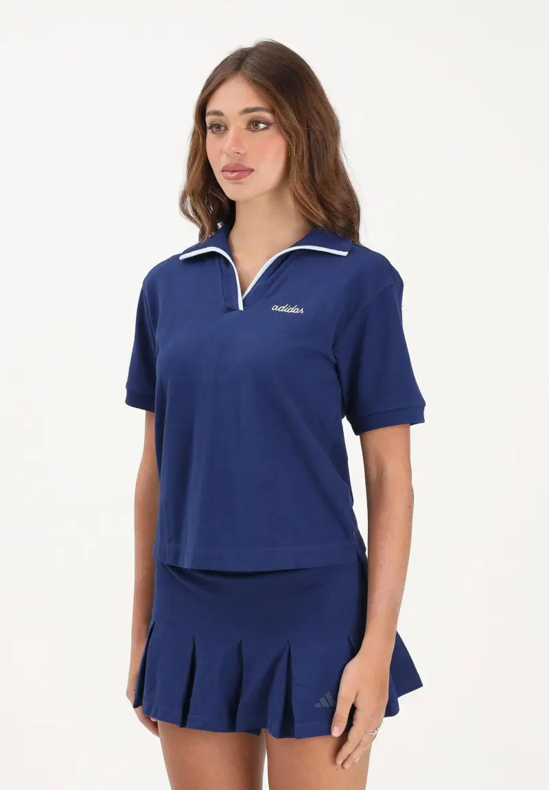 Polo a manica corta Seasonal Essentials Colorpop blu da donna