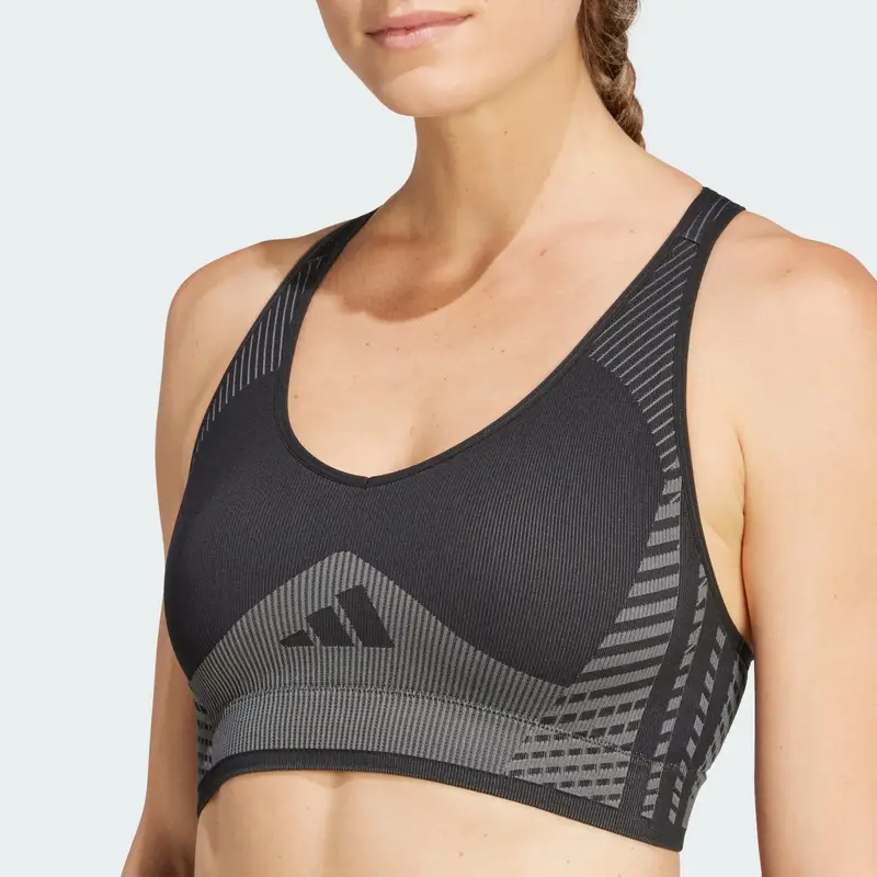 ADIDAS PERFORMANCE Reggiseno sportivo grigio / nero miniatura 2