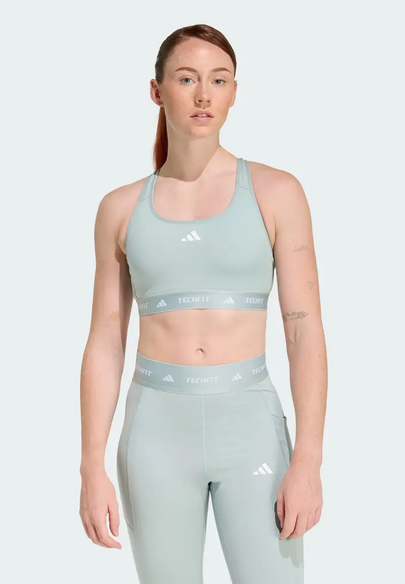 Reggiseno sportivo verde chiaro / bianco miniatura 2