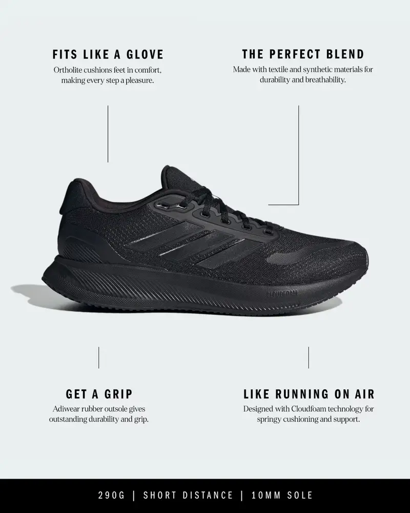 Scarpa da corsa Runfalcon nero miniatura 2