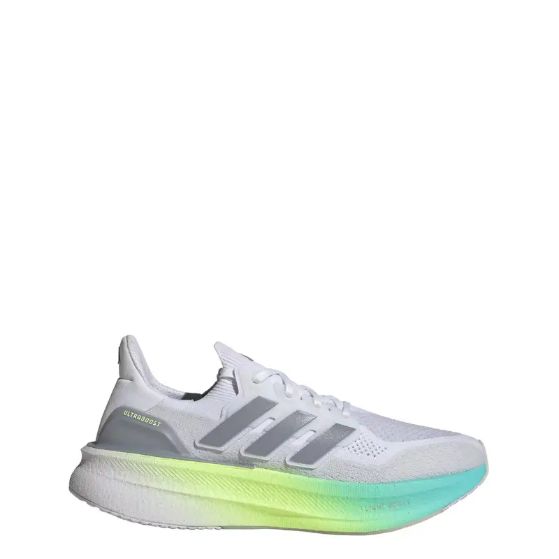 Scarpa da corsa ' Ultraboost 5' pietra / grigio sfumato / verde neon / bianco