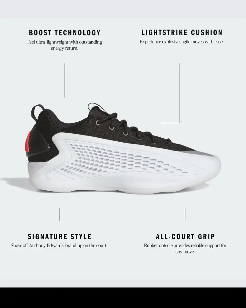 Scarpa sportiva 'Anthony Edwards 1' nero / bianco miniatura 2