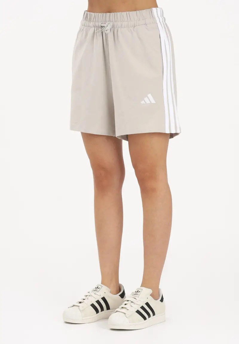 Shorts Essentials 3-Stripes beige da donna