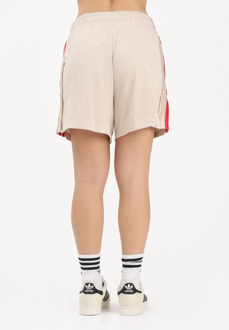 Shorts sportivo Stadium Mesh beige e rossa da donna miniatura 3