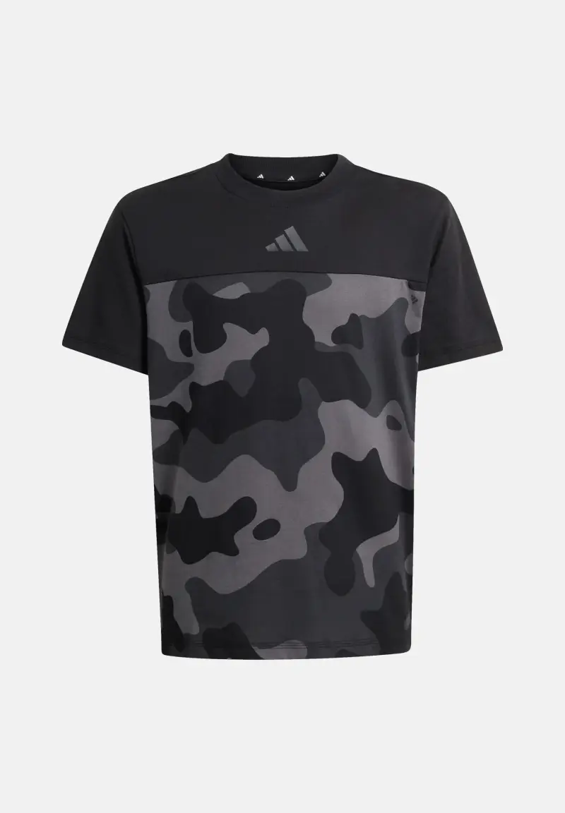 T-shirt a manica corta CAMO nera per bambino e bambina