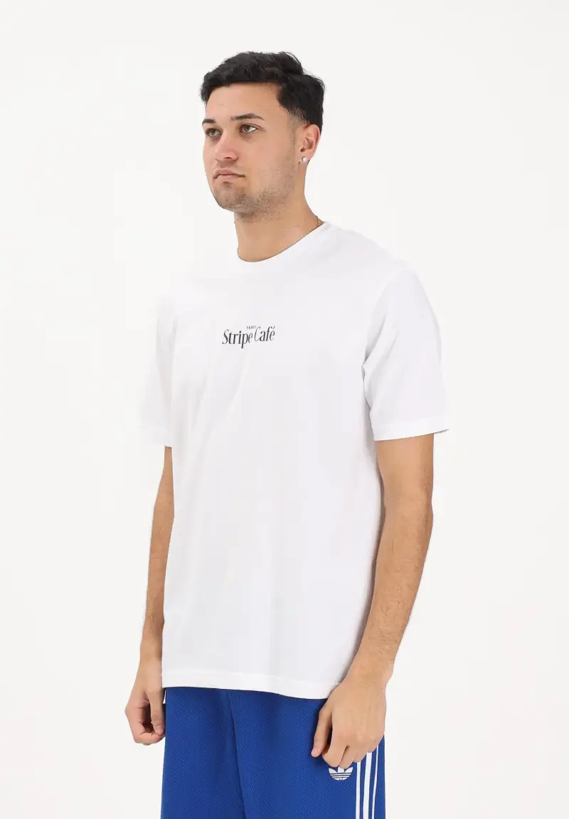 T-shirt a manica corta Coffee Cafe Donut Box Graphic bianca da uomo