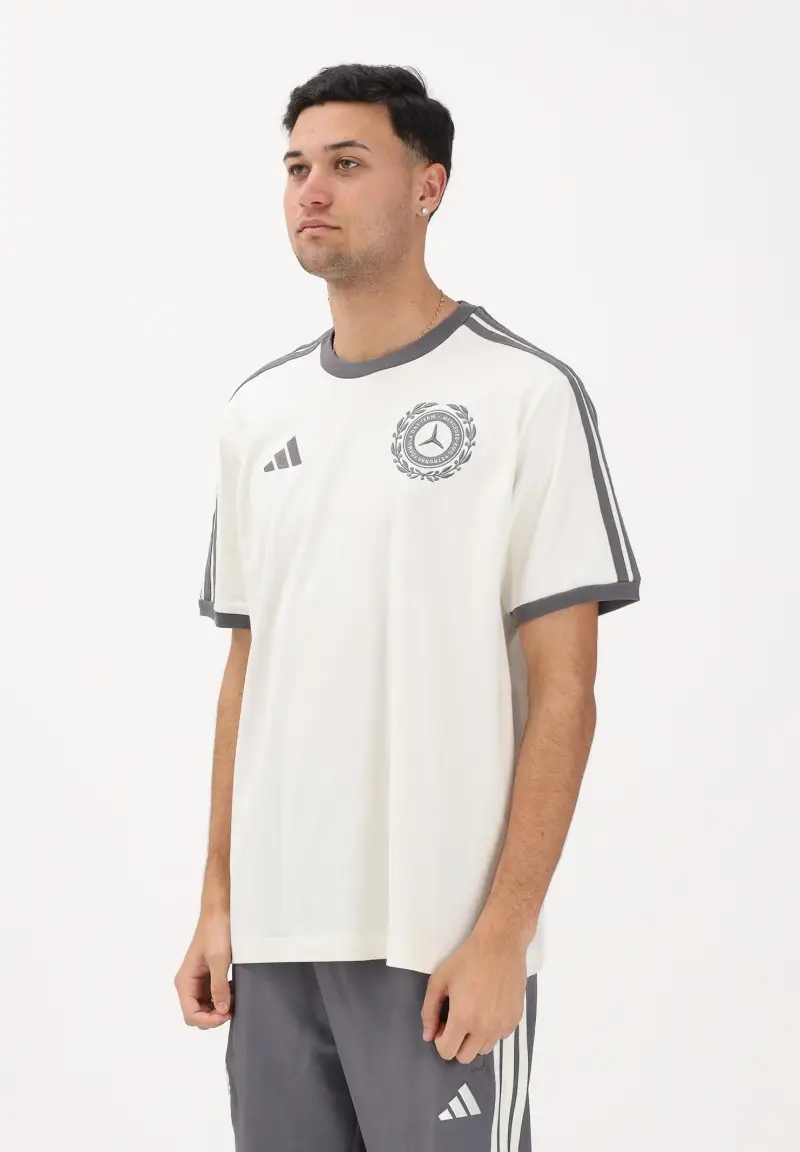 T-shirt a manica corta Mercedes - AMG Petronas Formula 1 Team Silver Arrows Icon panna e grigia da uomo