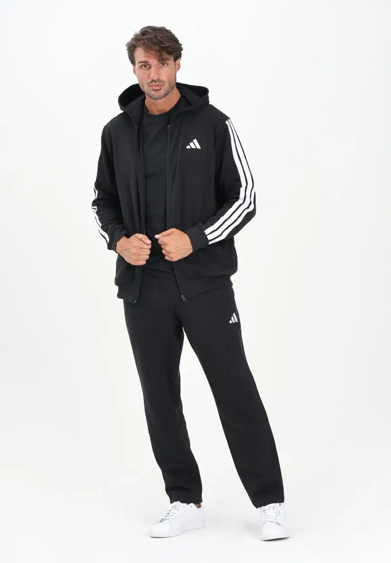 Tuta 3 Stripes nera da uomo miniatura 2